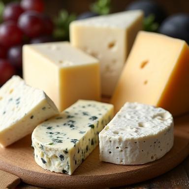 Selection of regional Italian cheeses.