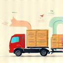 Supply chain or truck icon